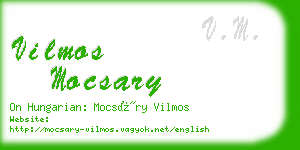 vilmos mocsary business card